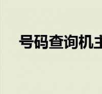 号码查询机主信息(号码查询机主姓名)