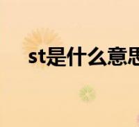 st是什么意思网络用语(st是什么意思)