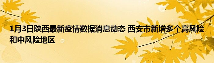 1月3日陝西最新疫情數據消息動態西安市新增多個高風險和中風險地區