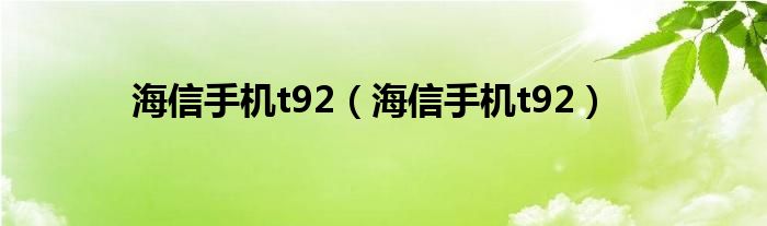 海信手机t92（海信手机t92）