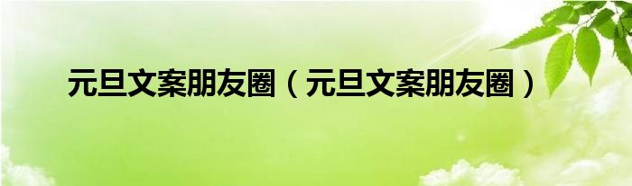 元旦文案朋友圈（元旦文案朋友圈）