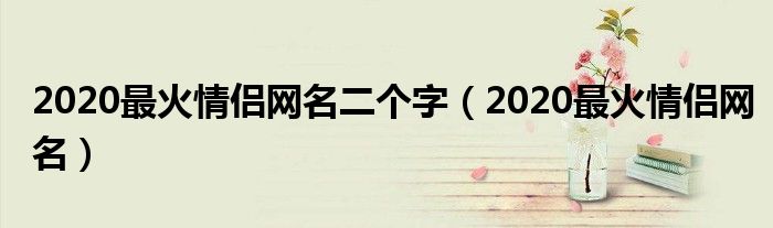 2020最火情侣网名二个字（2020最火情侣网名）