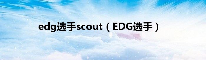 edg选手scout（EDG选手）