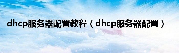 dhcp服务器配置教程（dhcp服务器配置）