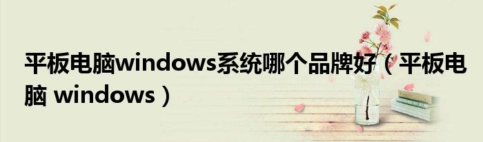 平板电脑windows系统哪个品牌好（平板电脑 windows）