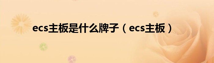 ecs主板是什么牌子（ecs主板）