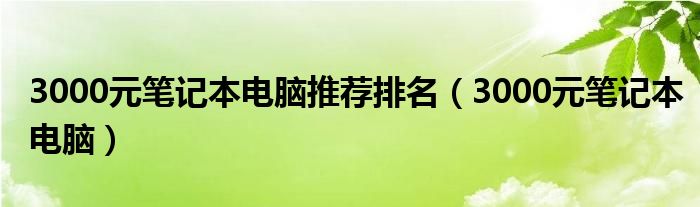 3000元笔记本电脑推荐排名（3000元笔记本电脑）