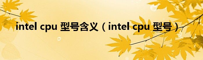 intel cpu 型号含义（intel cpu 型号）