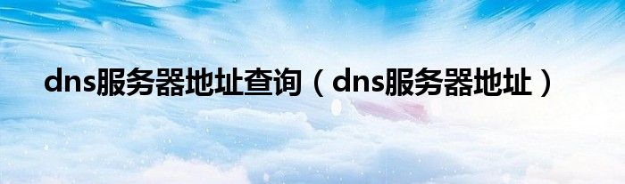 dns服务器地址查询（dns服务器地址）