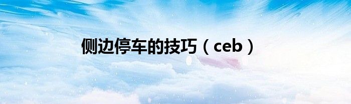 侧边停车的技巧（ceb）