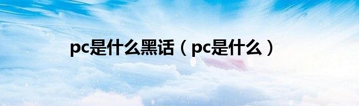 pc是什么黑话（pc是什么）