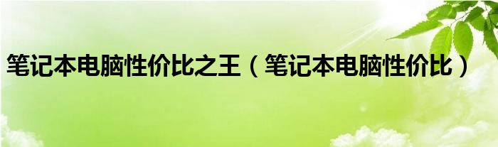 笔记本电脑性价比之王（笔记本电脑性价比）