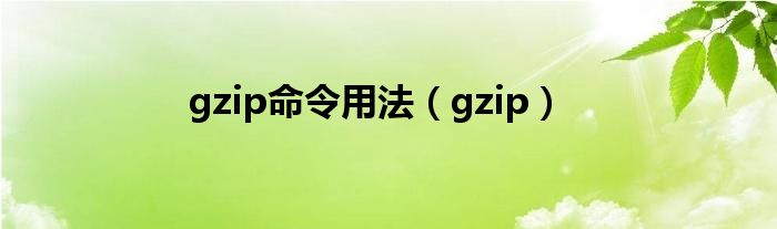 gzip命令用法（gzip）