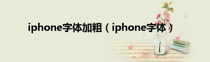 iphone字体加粗（iphone字体）