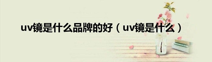 uv镜是什么品牌的好（uv镜是什么）