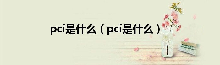 pci是什么（pci是什么）