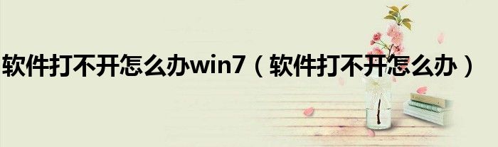 软件打不开怎么办win7（软件打不开怎么办）