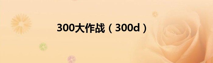 300大作战（300d）