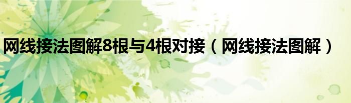 网线接法图解8根与4根对接（网线接法图解）