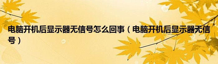 电脑开机后显示器无信号怎么回事（电脑开机后显示器无信号）