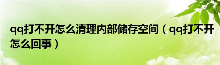 qq打不开怎么清理内部储存空间（qq打不开怎么回事）