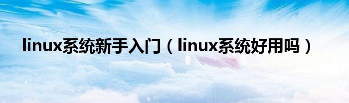 linux系统新手入门（linux系统好用吗）