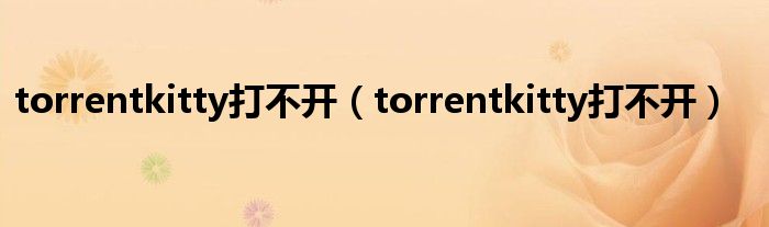 torrentkitty打不开（torrentkitty打不开）