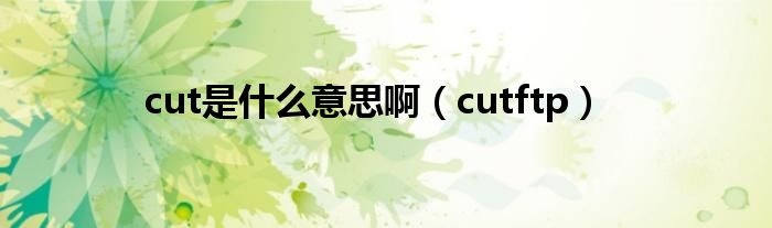 cut是什么意思啊（cutftp）