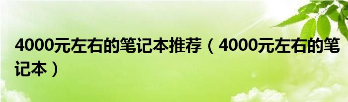 4000元左右的笔记本推荐（4000元左右的笔记本）