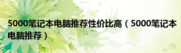 5000笔记本电脑推荐性价比高（5000笔记本电脑推荐）