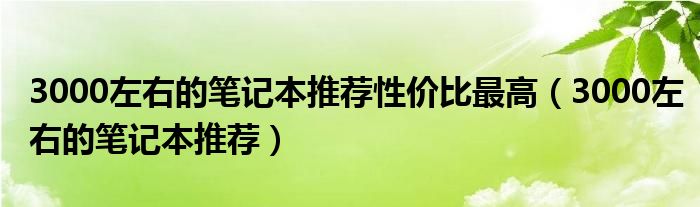 3000左右的笔记本推荐性价比最高（3000左右的笔记本推荐）