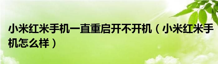 小米红米手机一直重启开不开机（小米红米手机怎么样）