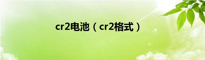 cr2电池（cr2格式）