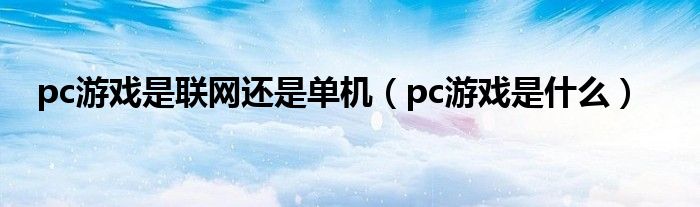 pc游戏是联网还是单机（pc游戏是什么）