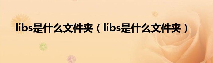 libs是什么文件夹（libs是什么文件夹）