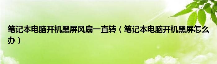 笔记本电脑开机黑屏风扇一直转（笔记本电脑开机黑屏怎么办）