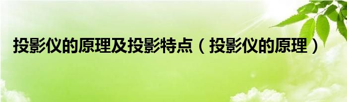 投影仪的原理及投影特点（投影仪的原理）