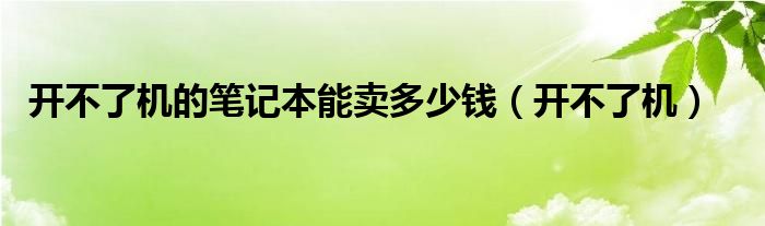 开不了机的笔记本能卖多少钱（开不了机）