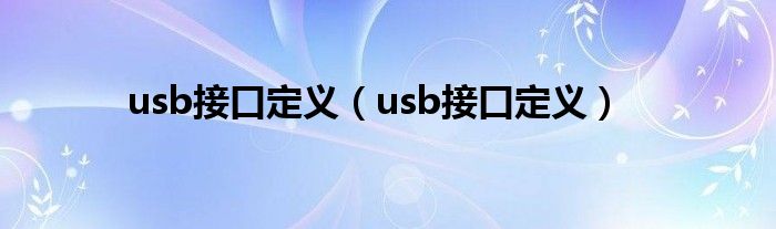 usb接口定义（usb接口定义）