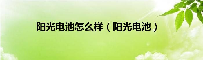 阳光电池怎么样（阳光电池）