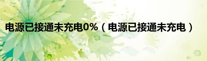 电源已接通未充电0%（电源已接通未充电）