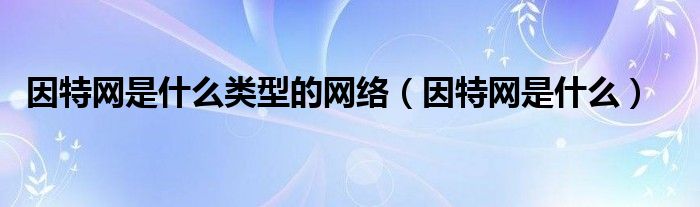 因特网是什么类型的网络（因特网是什么）