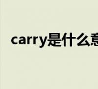 carry是什么意思英语(carry是什么意思)