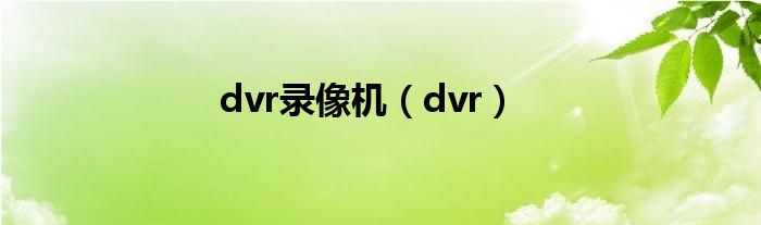 dvr录像机（dvr）