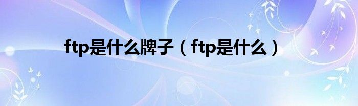 ftp是什么牌子（ftp是什么）