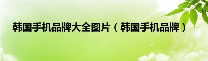 韩国手机品牌大全图片（韩国手机品牌）