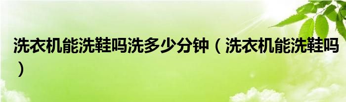 洗衣机能洗鞋吗洗多少分钟（洗衣机能洗鞋吗）