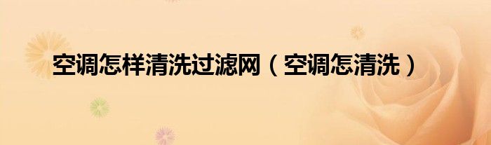 空调怎样清洗过滤网（空调怎清洗）