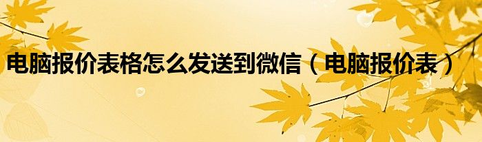 电脑报价表格怎么发送到微信（电脑报价表）