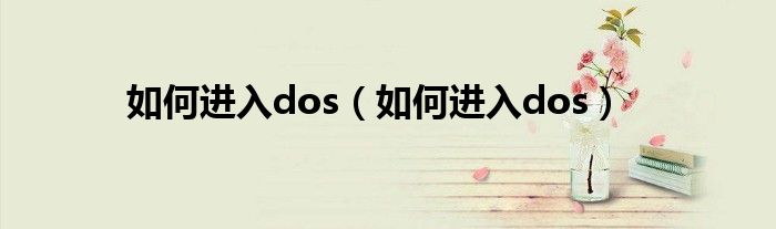 如何进入dos（如何进入dos）